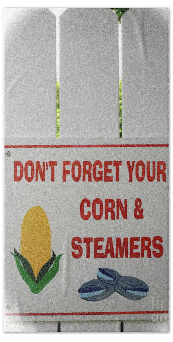 Fence Bath Towel featuring the photograph Corn and Steamers by Beth Saffer
