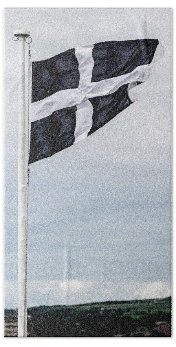 Helen Northcott Bath Towel featuring the photograph Cornish Flag iii by Helen Jackson
