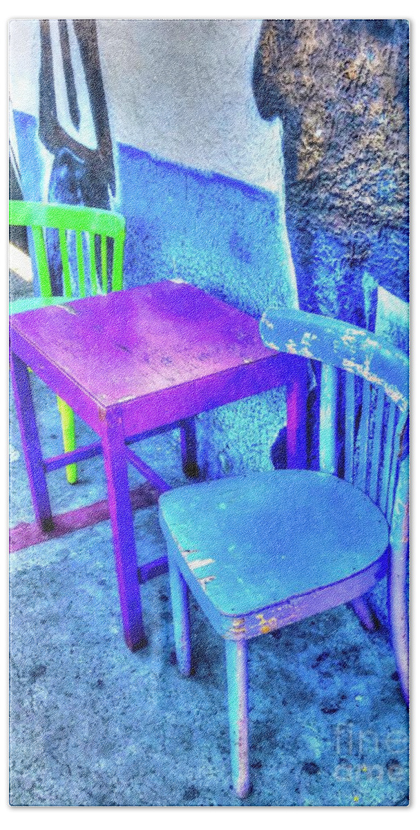 Chairs Bath Towel featuring the photograph Take a Seat by Debbi Granruth