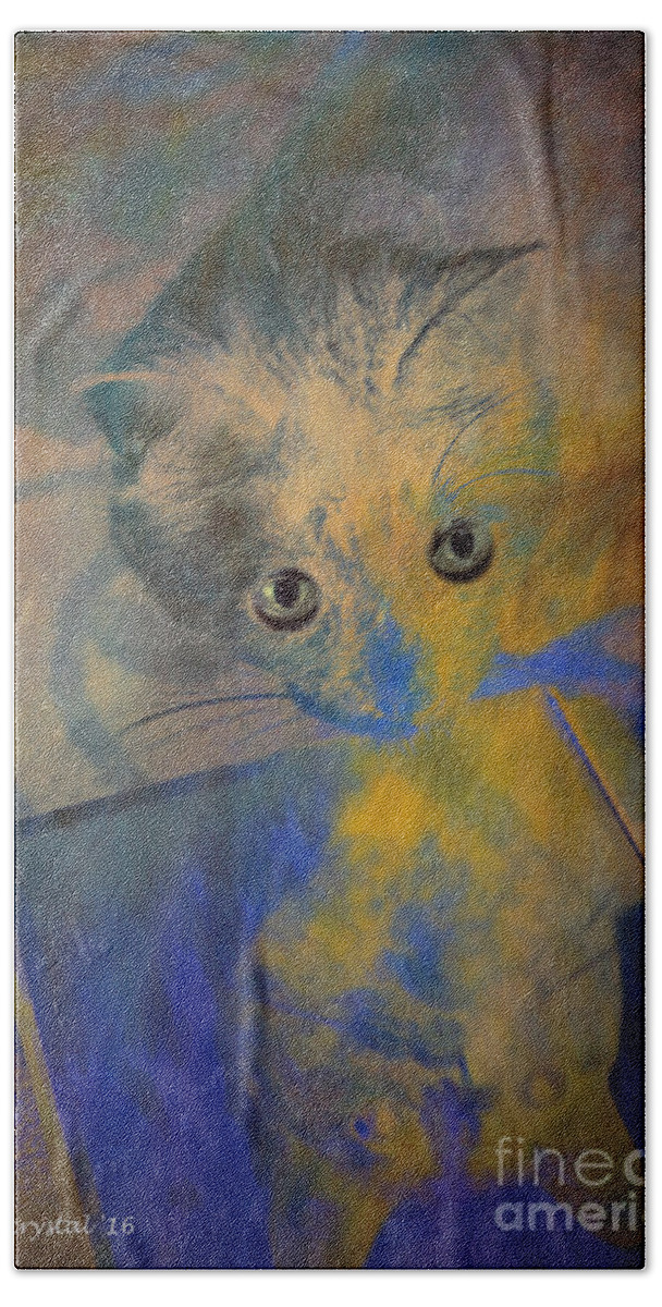Kitty Bath Towel featuring the photograph Could it be? Another kitty as pretty as me? by Rene Crystal