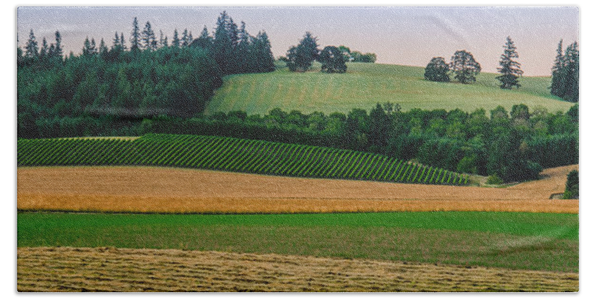 Western Oregon Bath Towel featuring the photograph Country Meadows by Don Schwartz