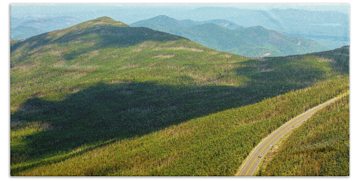Whiteface Hand Towel featuring the photograph Country road to my home whiteface mountain New York by Paul Ge