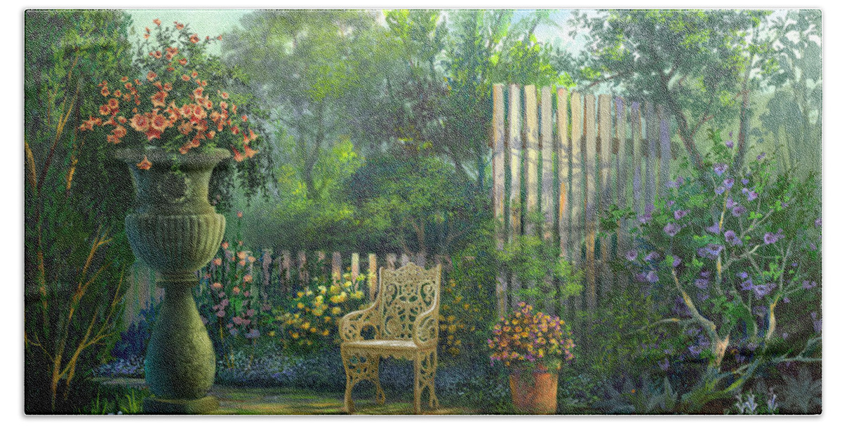Michael Humphries Hand Towel featuring the painting Country Contrasts by Michael Humphries