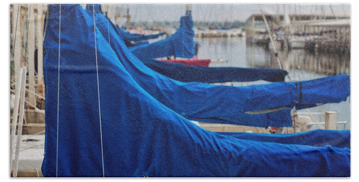 Covered Sails Bath Towel featuring the photograph Covered Sails by Buck Buchanan