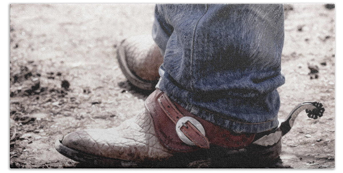 Boots Bath Towel featuring the photograph Cowboy Boots by Athena Mckinzie