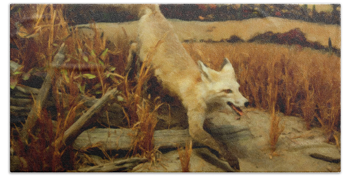 Coyote Bath Towel featuring the digital art Coyote by Flees Photos