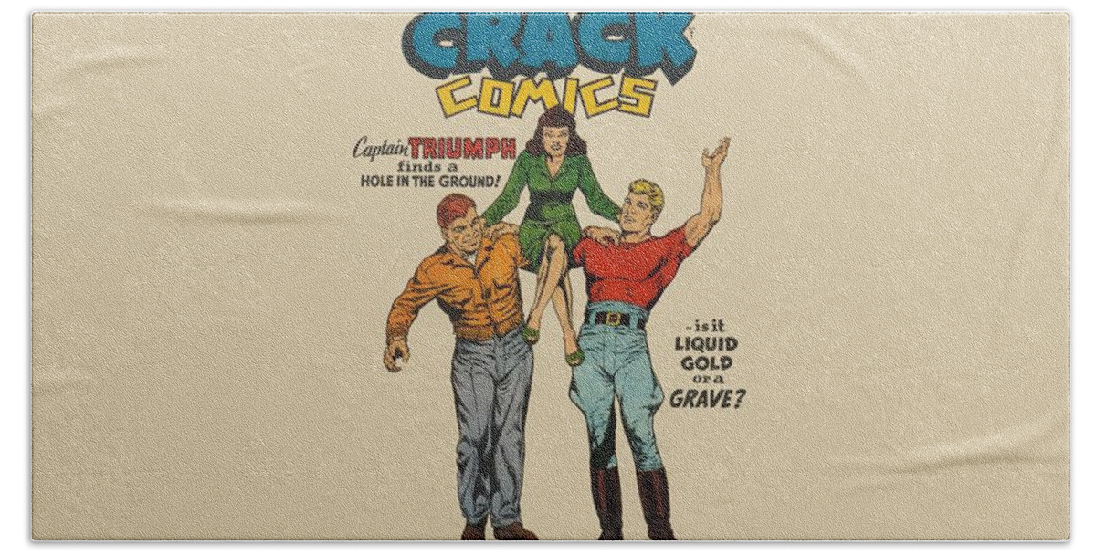 Crack Comics Hand Towel featuring the digital art Crack Comics by Super Lovely