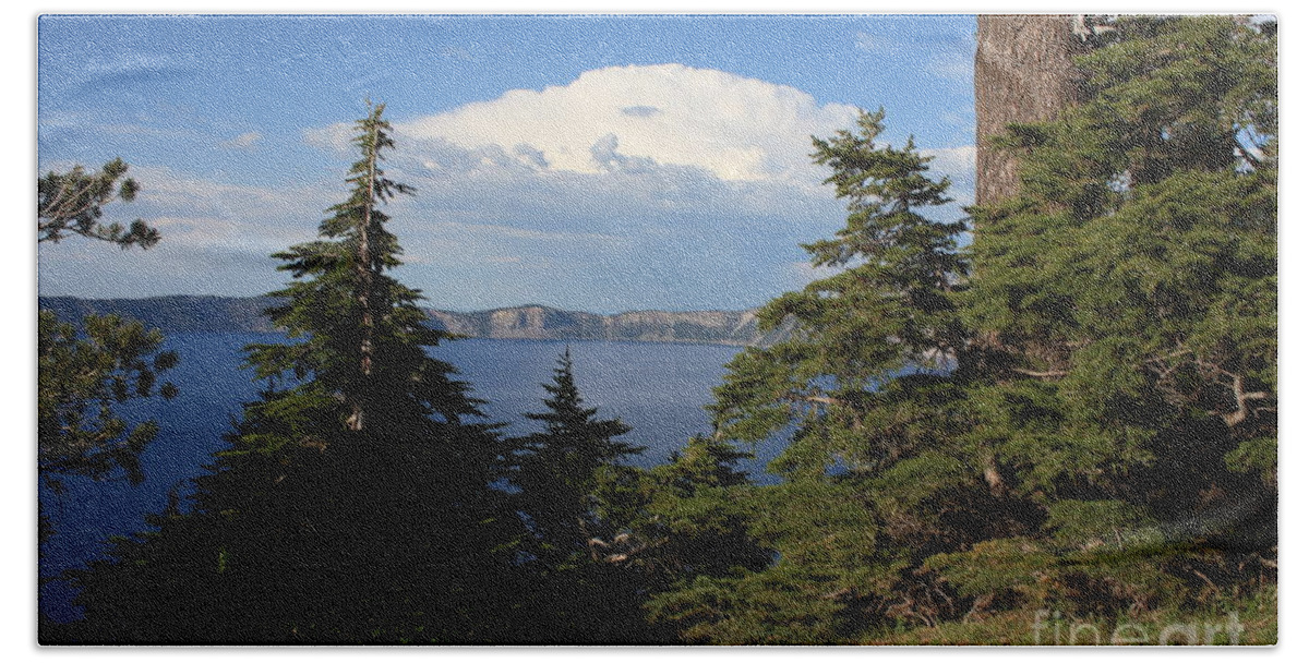 Landscape Hand Towel featuring the photograph Crater Lake 8 by Carol Groenen