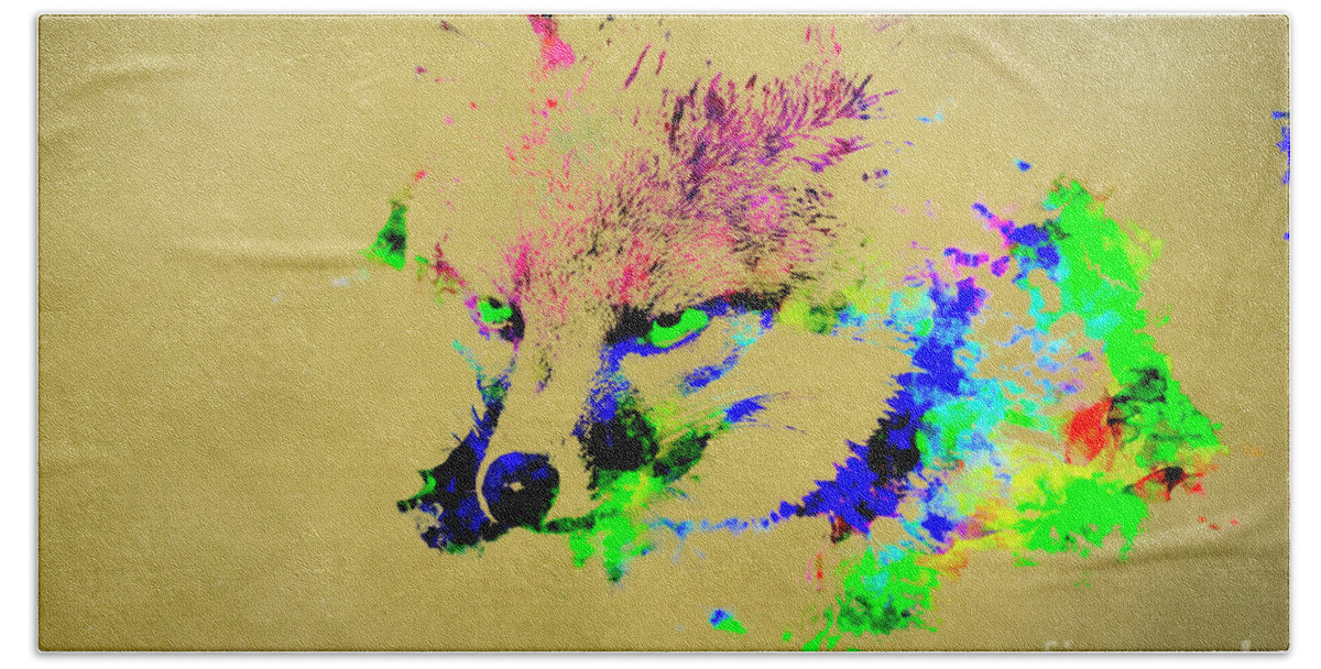 Crazy Like A Fox Hand Towel featuring the mixed media Crazy Like a Fox by David Millenheft