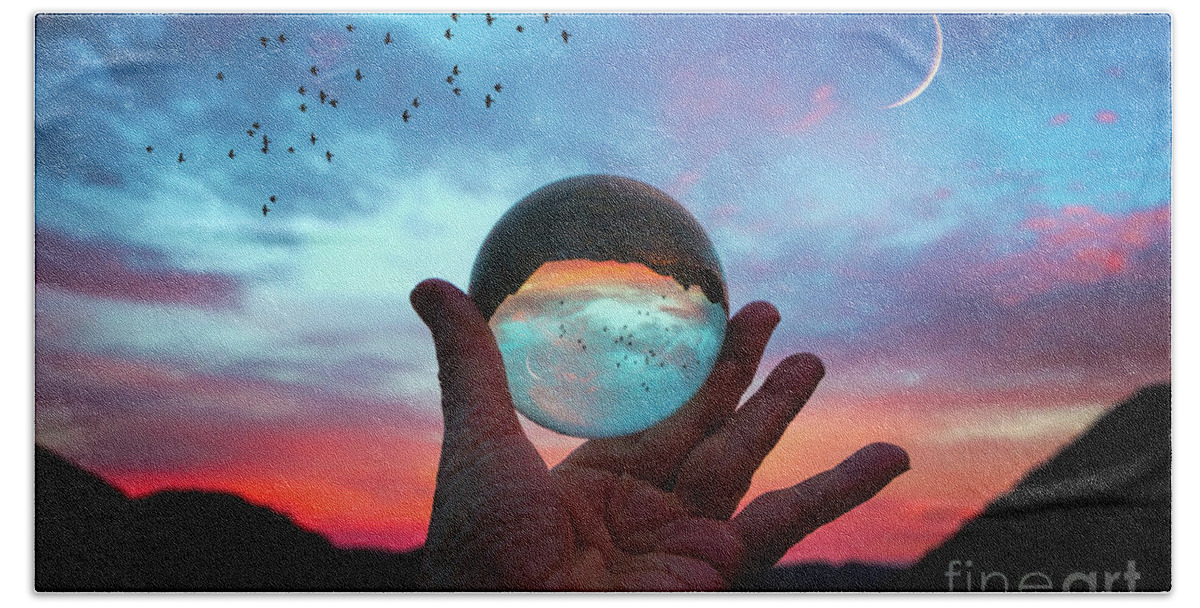 Sunset Bath Towel featuring the photograph Crystal Ball by Mimi Ditchie