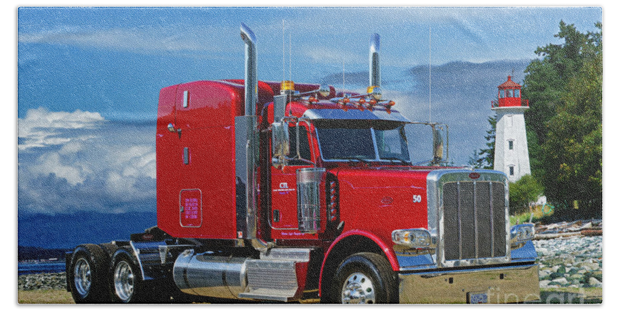 Trucks Hand Towel featuring the photograph CTL Peterbilt by Randy Harris