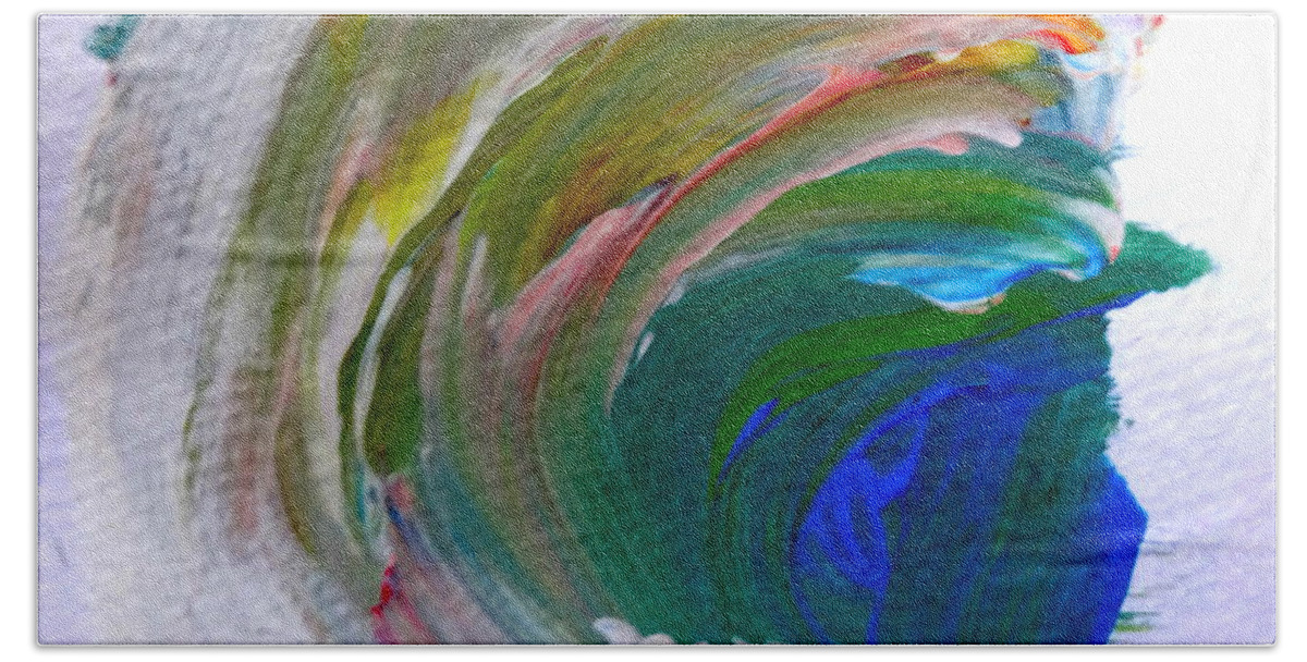 Contemporary Bath Towel featuring the painting Curl by Fred Wilson
