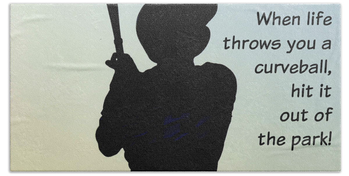 Baseball Hand Towel featuring the photograph Curveball Quote by Jean Wright