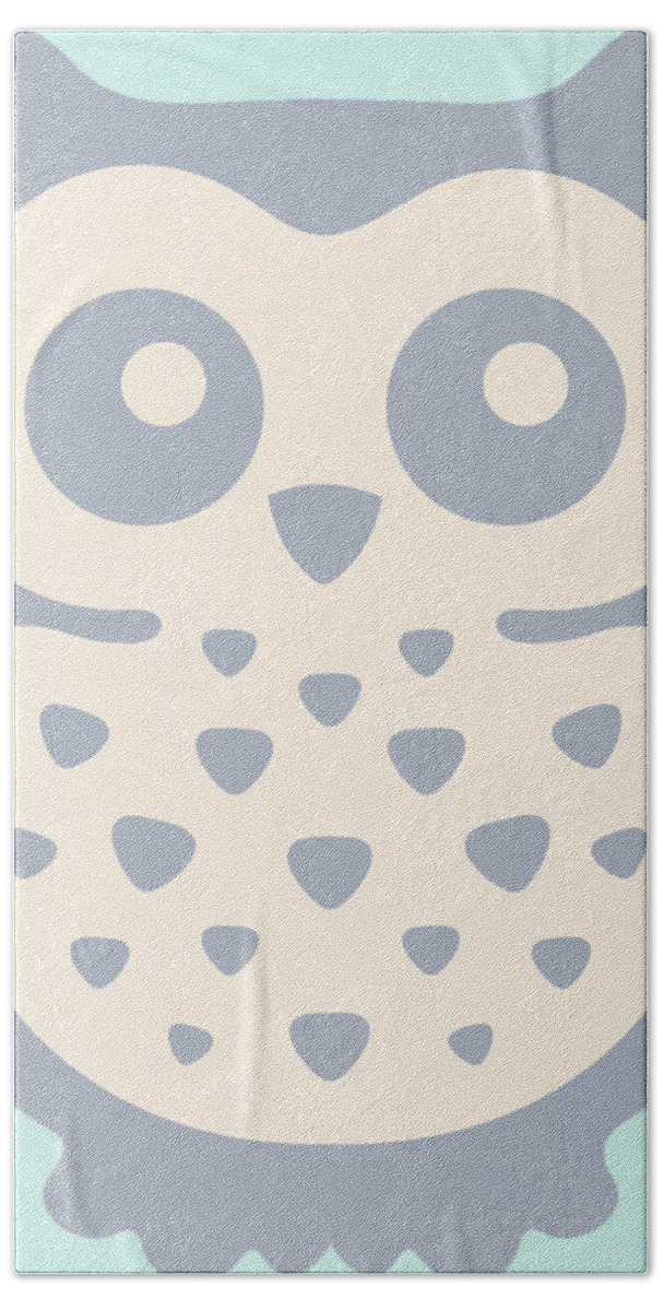 Pastel Hand Towel featuring the digital art Cute Owl by Julia Jasiczak