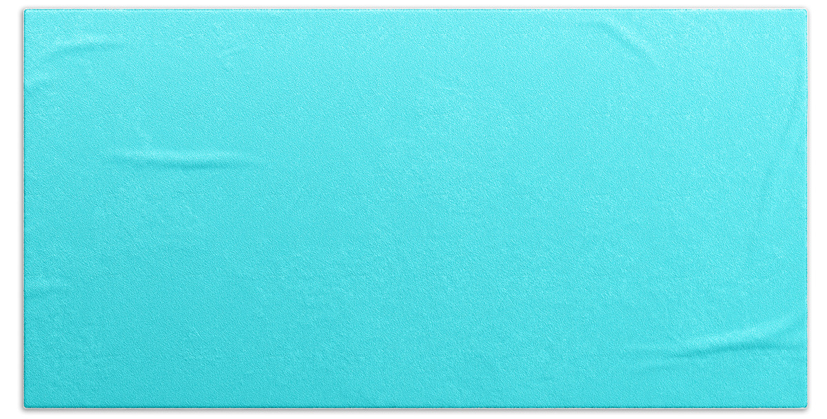 Solid Colors Bath Towel featuring the digital art Cyan Blue Solid Color Decor by Garaga Designs