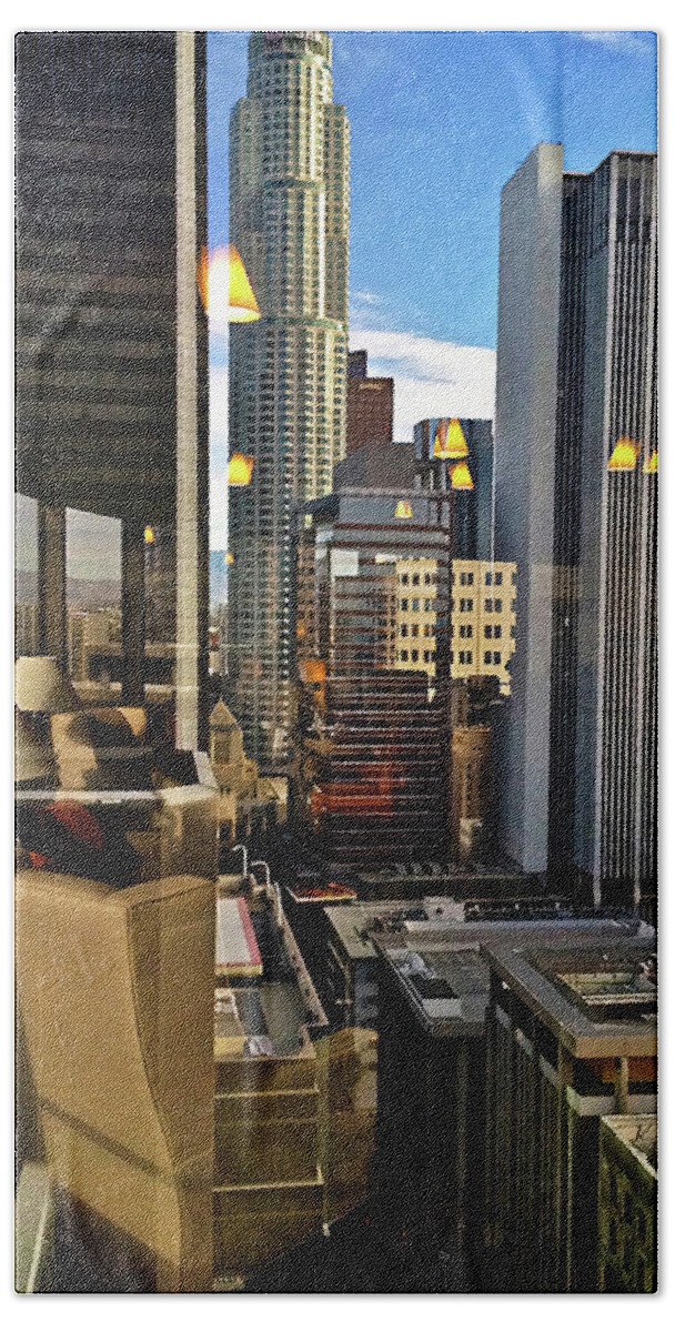 Los Angeles Bath Towel featuring the photograph Daido's View - Los Angeles by Kathy Corday