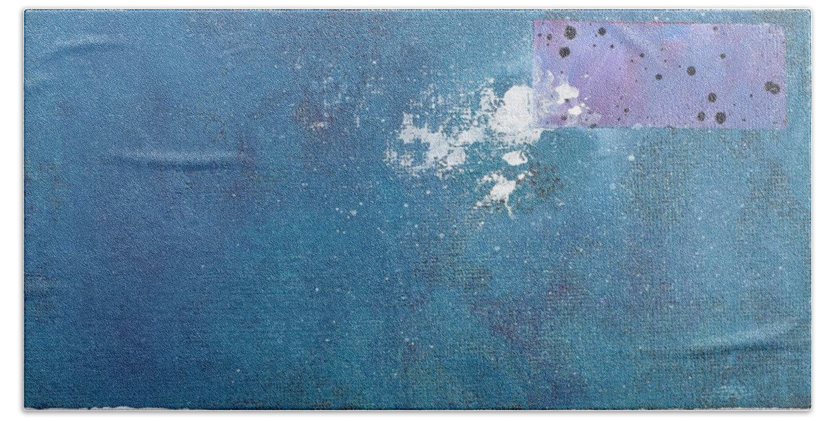 Blue In The Sky Hand Towel featuring the painting Daily Abstraction 218012601 by Eduard Meinema