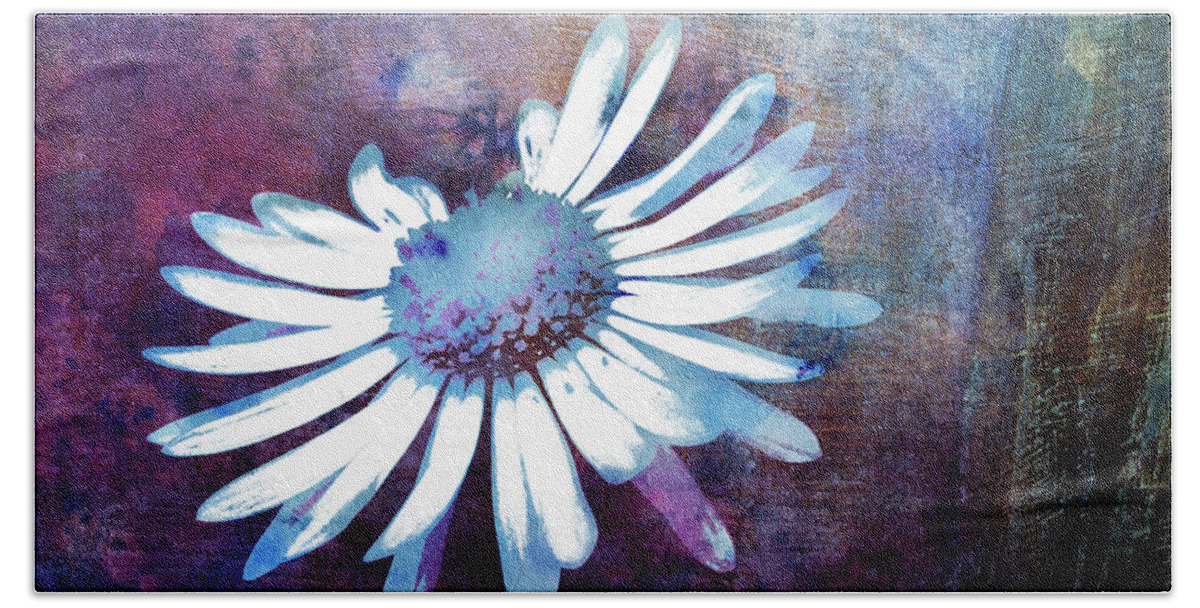 Photo Hand Towel featuring the mixed media Daisy by Jutta Maria Pusl