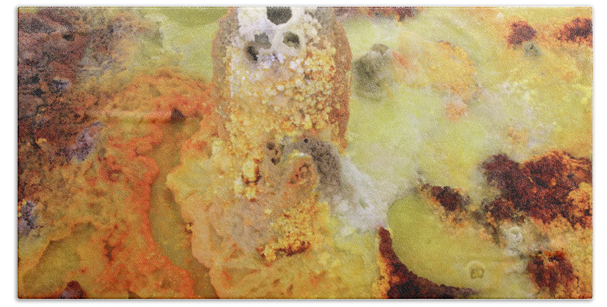 Abstract Bath Towel featuring the photograph Dallol #15 by Aidan Moran