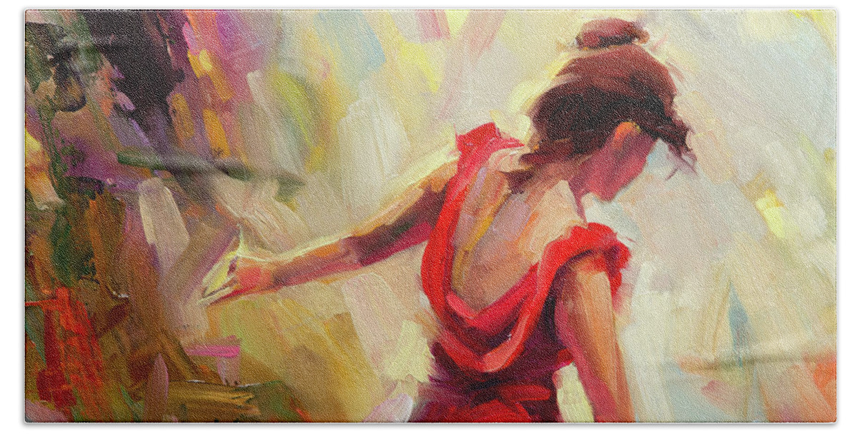 Dancer Hand Towel featuring the painting Dancer by Steve Henderson