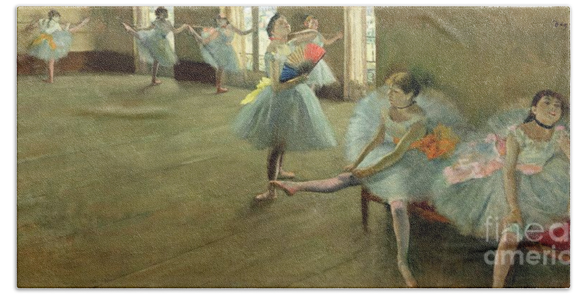 Degas Bath Towel featuring the painting Dancers in the Classroom by Edgar Degas