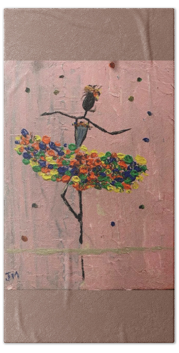 Acrylic Hand Towel featuring the painting Dancing Girl by Jim McCullaugh