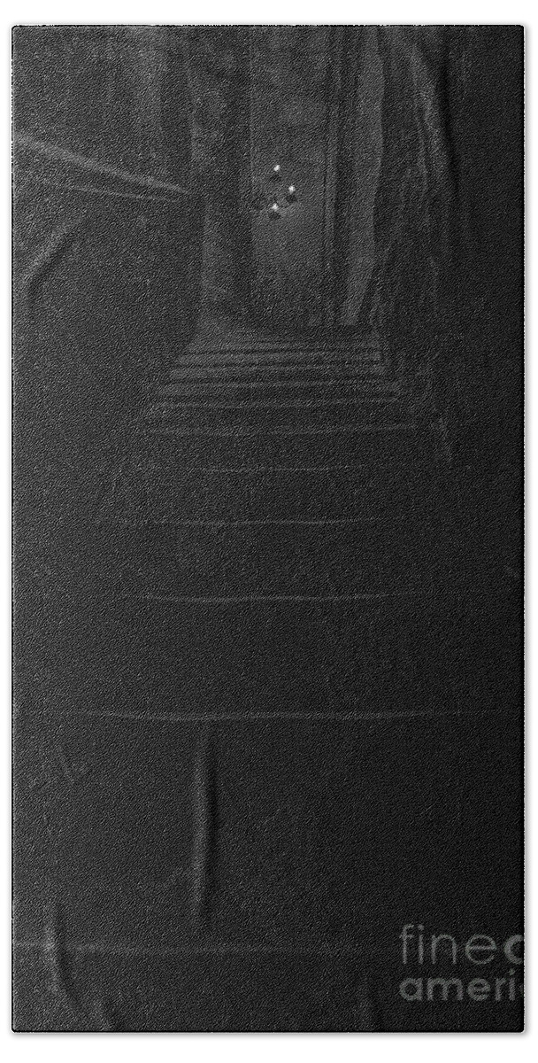 Steps Bath Towel featuring the photograph Dark stairway by Steev Stamford