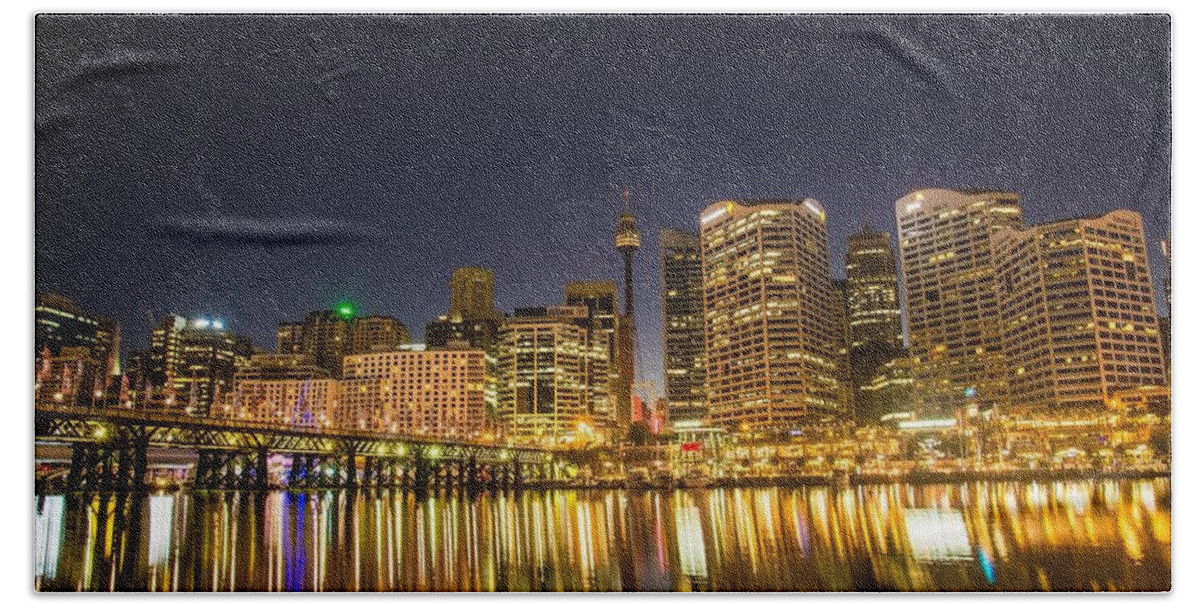 Darling Harbour Hand Towel featuring the photograph Darling Harbour by Jackie Russo