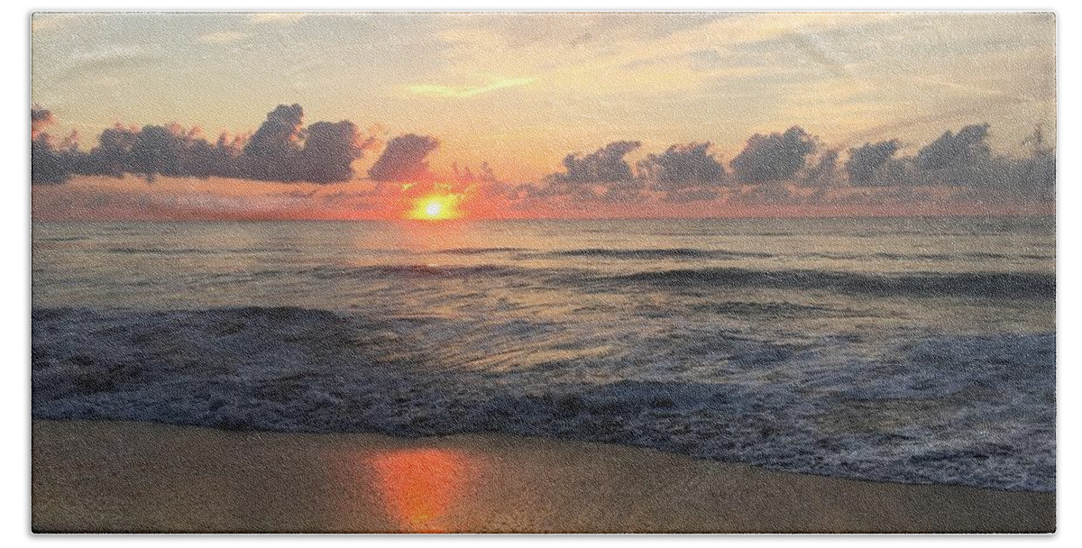Beach Hand Towel featuring the photograph Daybreak at Cocoa Beach by Bradford Martin