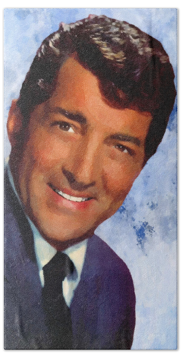 Celebrity Hand Towel featuring the painting Dean Martin 02 by Dean Wittle