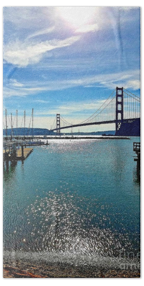 Golden Gate Bridge Bath Towel featuring the photograph December Golden Gate Bridge by Artist Linda Marie