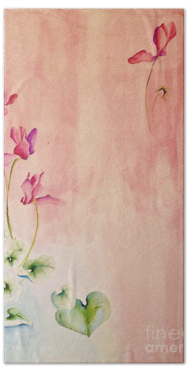 Watercolers Hand Towel featuring the painting Deco pattern by Karina Plachetka