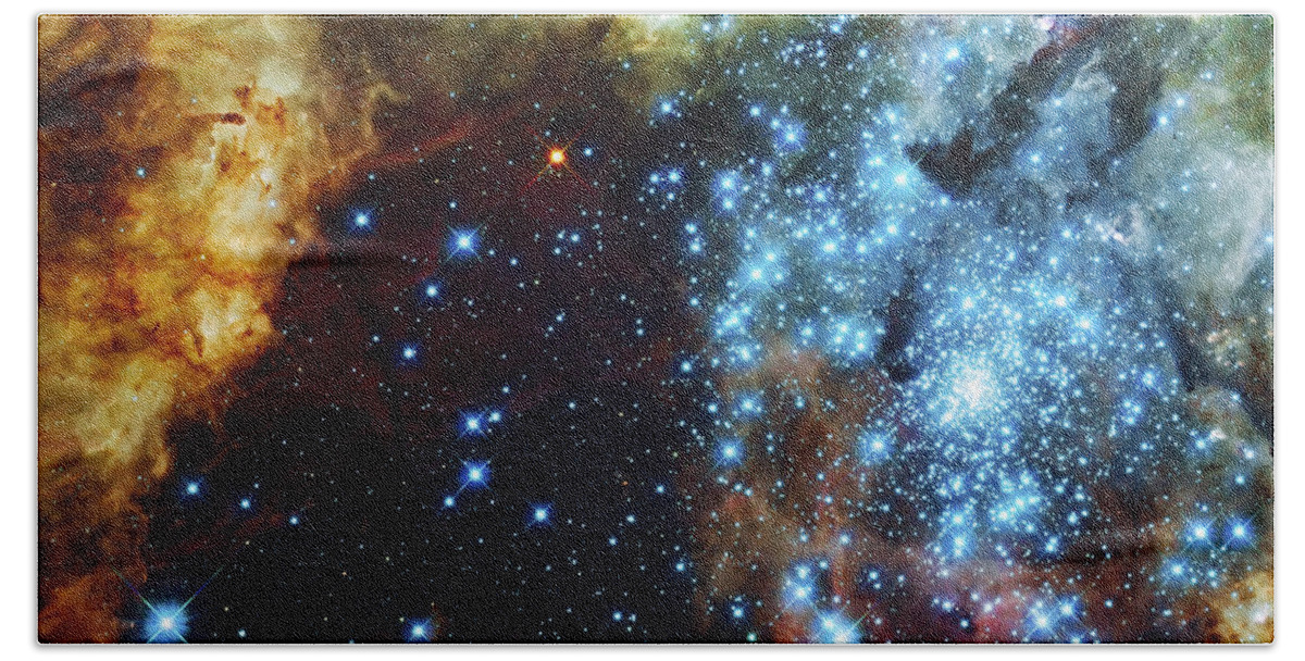 Nebula Hand Towel featuring the photograph Deep Space Fire and Ice 2 by Jennifer Rondinelli Reilly - Fine Art Photography