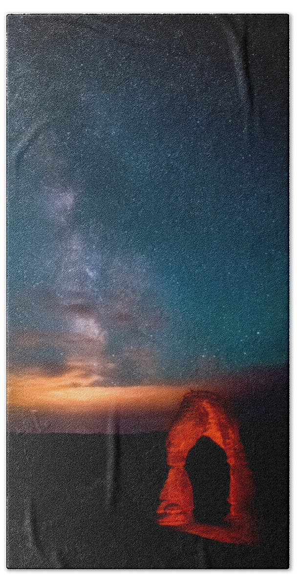 Milky Way Hand Towel featuring the photograph Delicate Galaxies by Darren White