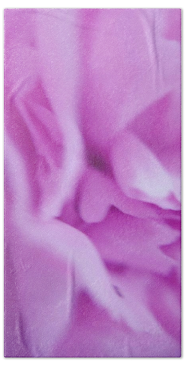 Macro Hand Towel featuring the photograph Delicate Pink by Marian Lonzetta