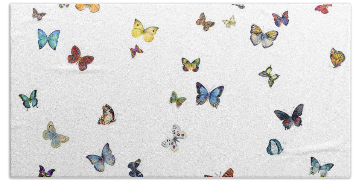 Butterflies Hand Towel featuring the painting Delphine by Amy Kirkpatrick