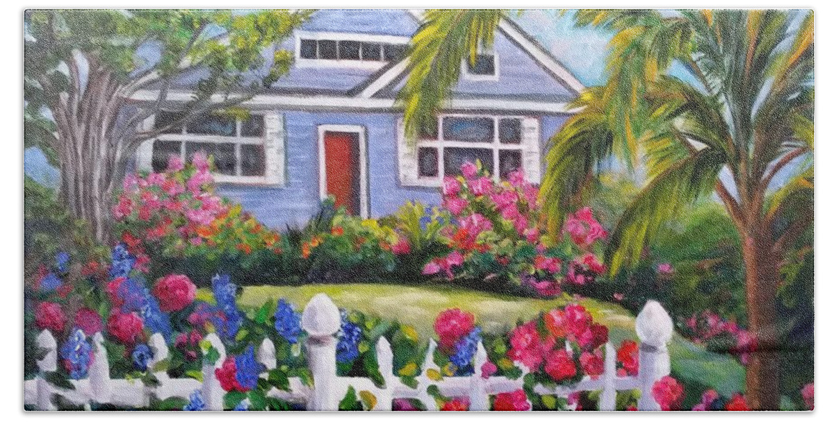 Landscape Bath Towel featuring the painting Delray Beach by Rosie Sherman