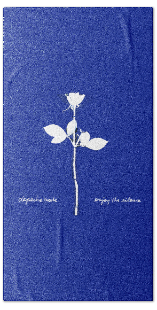 Depeche Mode Hand Towel featuring the digital art Enjoy The Silence Blue by Luc Lambert