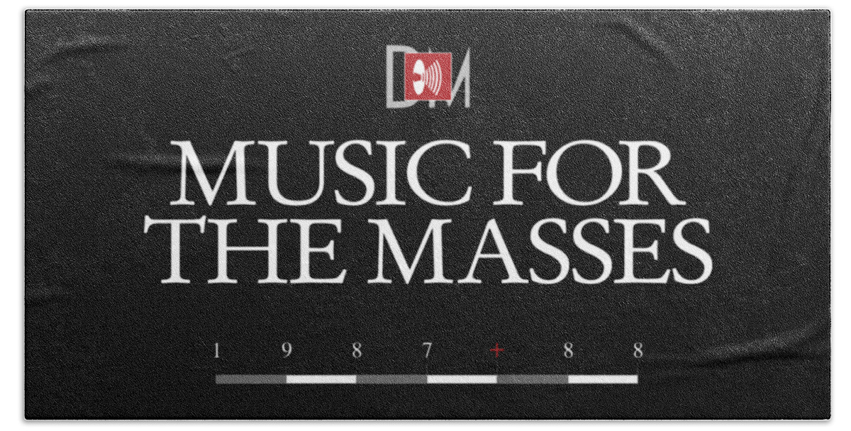 Depeche Mode Hand Towel featuring the digital art Music for the Masses Logo White by Luc Lambert