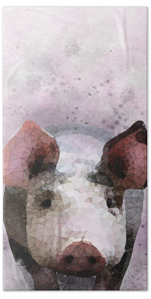 Pig Bath Towel featuring the digital art Design 112 Pig by Lucie Dumas