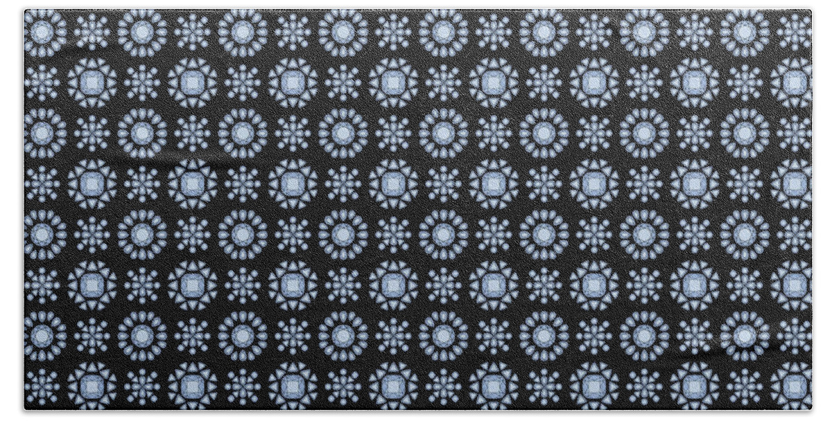 Diamond Hand Towel featuring the digital art Diamond Mandala Pattern by Heather Schaefer