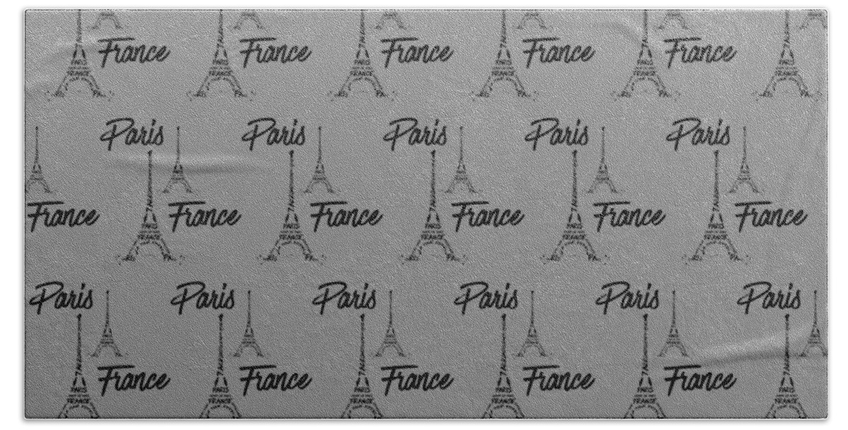 Paris Bath Towel featuring the digital art Digital Art Eiffel Tower Pattern by Melanie Viola