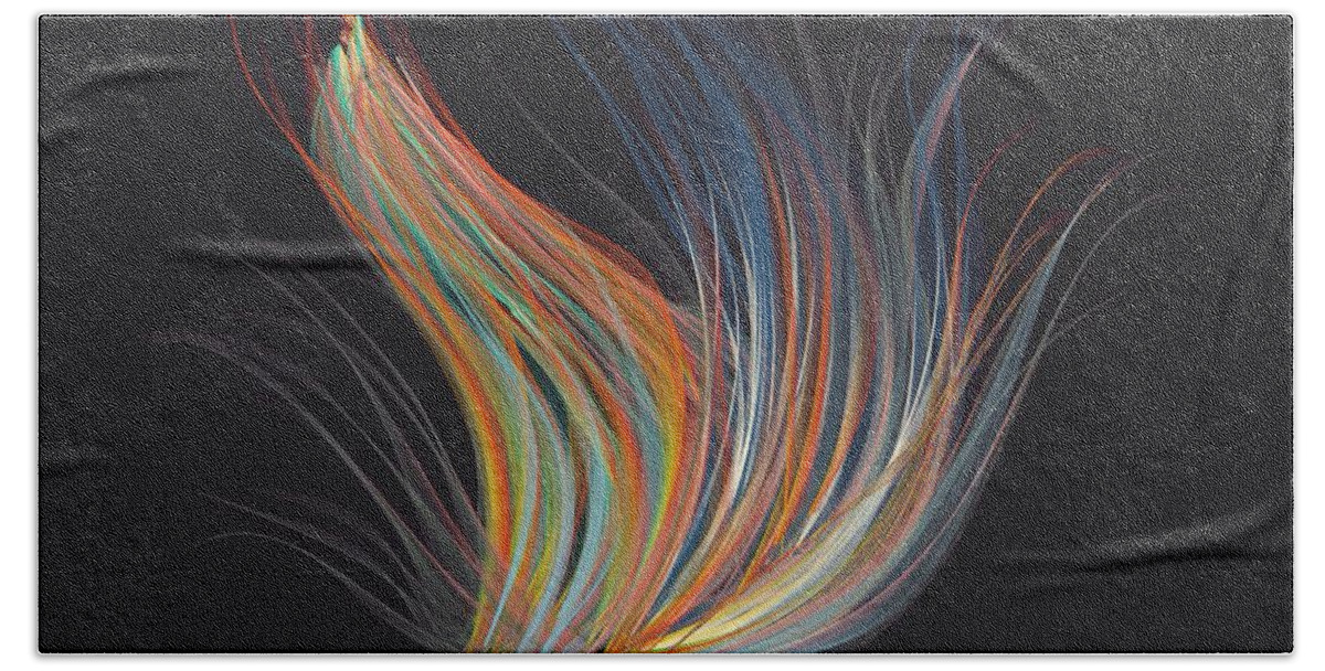 digital Flow Bath Towel featuring the painting Digital Flow by Mark Taylor