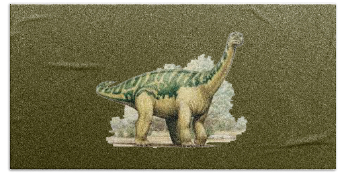 Dinosaur Hand Towel featuring the painting Dinosaur T-shirt by Herb Strobino