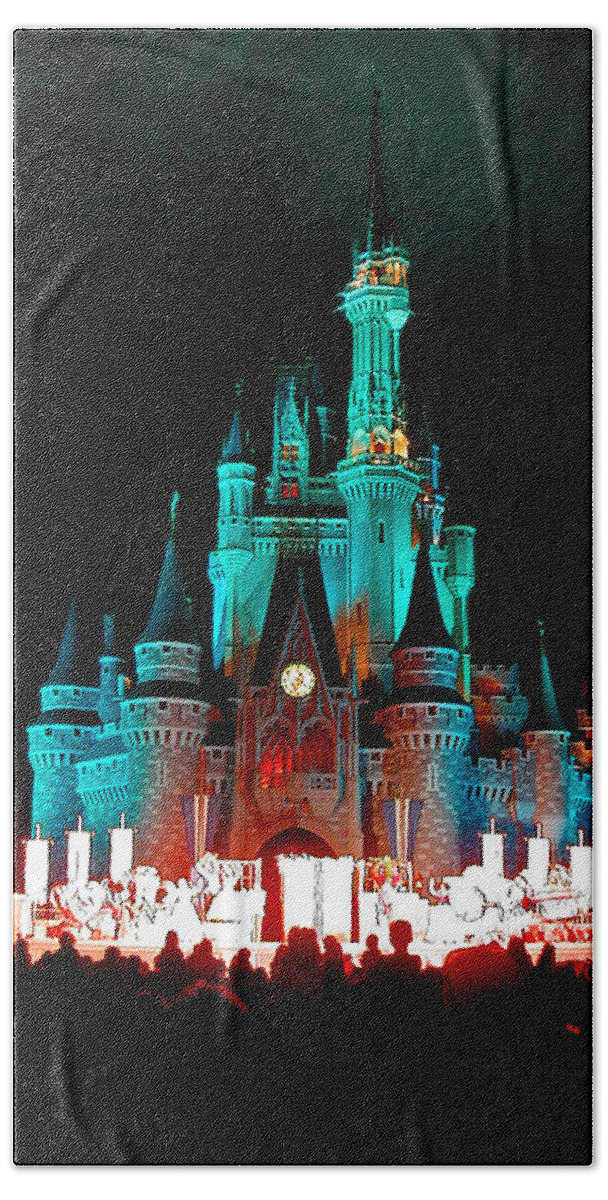 Disney Hand Towel featuring the photograph Disney World Night by John Haldane
