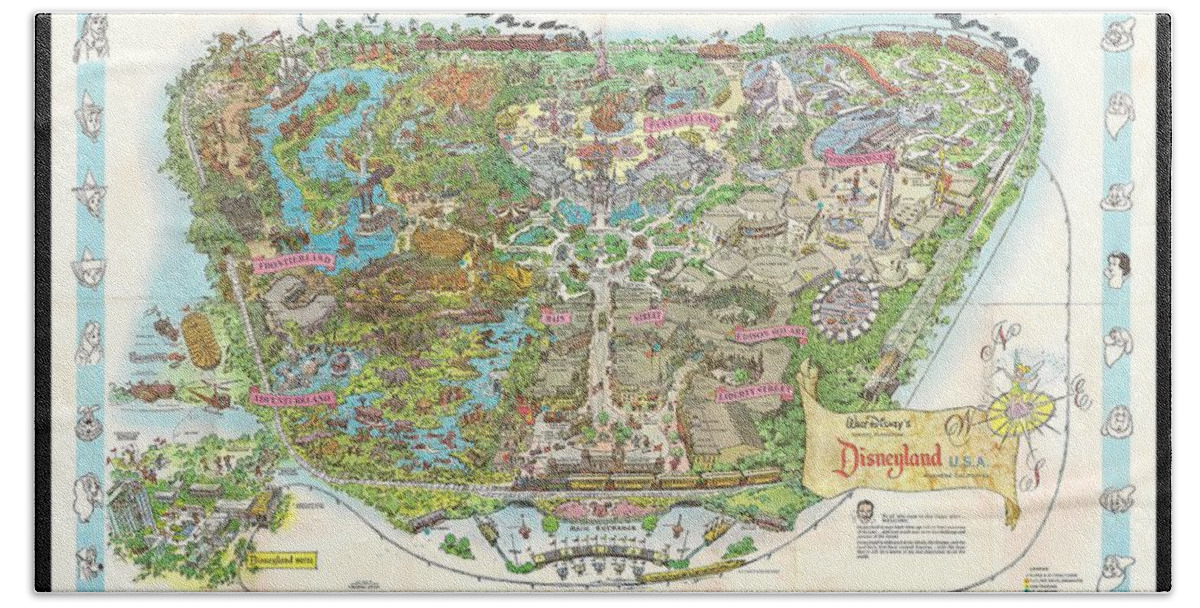 1962 Hand Towel featuring the photograph Disneyland of Old by Tommy Anderson