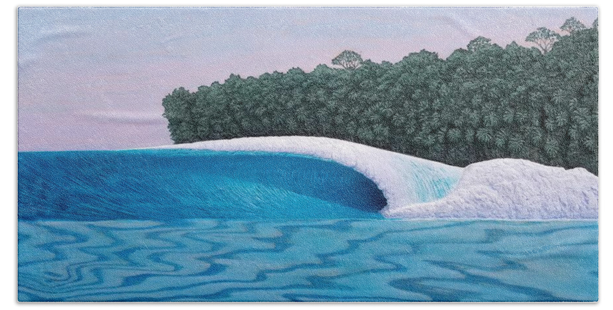 Surfing Hand Towel featuring the painting Distant Shores by Nathan Ledyard