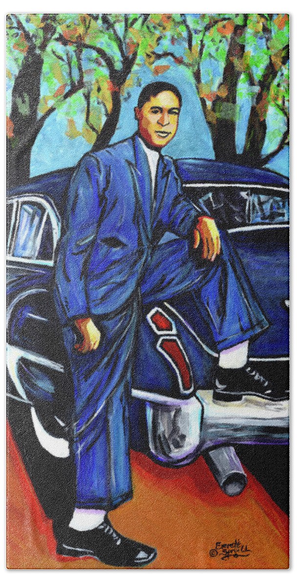 Everett Spruill Hand Towel featuring the painting Distinguished Gentleman by Everett Spruill