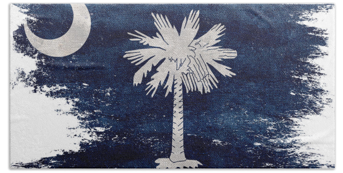 Oregon Flag Hand Towel featuring the photograph Distressed South Carolina Flag by Jon Neidert