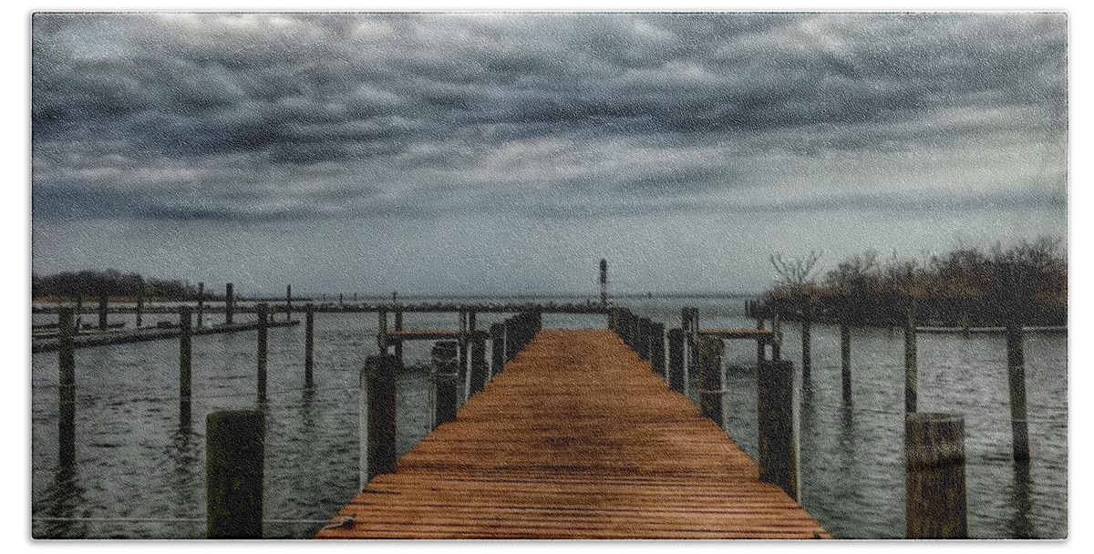 Dock Bath Towel featuring the photograph Dock of the Bay by Chris Montcalmo